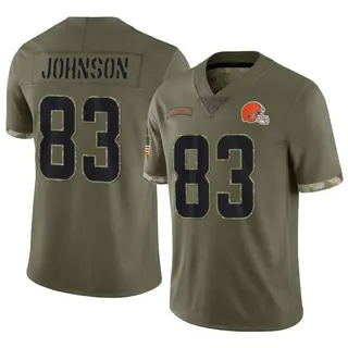 Cleveland Browns Youth Kisean Johnson Limited 2022 Salute To Service Jersey - Olive