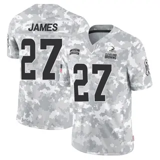 Cleveland Browns Youth LaMareon James Limited 2024 Salute to Service Jersey - Arctic Camo