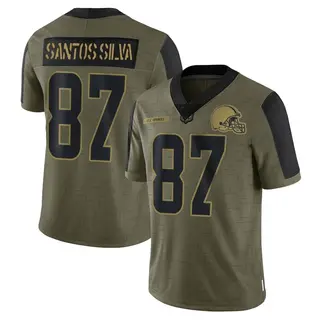 Cleveland Browns Youth Marcus Santos-Silva Limited 2021 Salute To Service Jersey - Olive