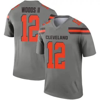 Cleveland Browns Youth Michael Woods II Legend Inverted Silver Jersey