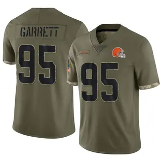 Cleveland Browns Youth Myles Garrett Limited 2022 Salute To Service Jersey - Olive