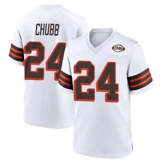 Cleveland Browns Youth Nick Chubb Game 1946 Collection Alternate Jersey - White
