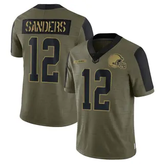 Cleveland Browns Youth Shedeur Sanders Limited 2021 Salute To Service Jersey - Olive