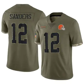 Cleveland Browns Youth Shedeur Sanders Limited 2022 Salute To Service Jersey - Olive