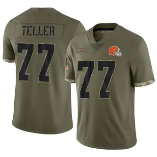 Cleveland Browns Youth Wyatt Teller Limited 2022 Salute To Service Jersey - Olive