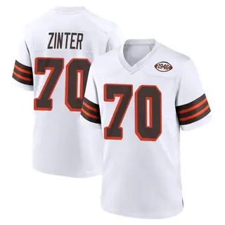 Cleveland Browns Youth Zak Zinter Game 1946 Collection Alternate Jersey - White
