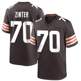Cleveland Browns Youth Zak Zinter Game Team Color Jersey - Brown