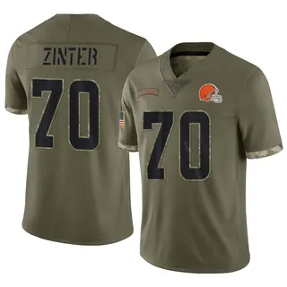Cleveland Browns Youth Zak Zinter Limited 2022 Salute To Service Jersey - Olive