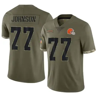 Cleveland Browns Youth Zion Johnson Limited 2022 Salute To Service Jersey - Olive